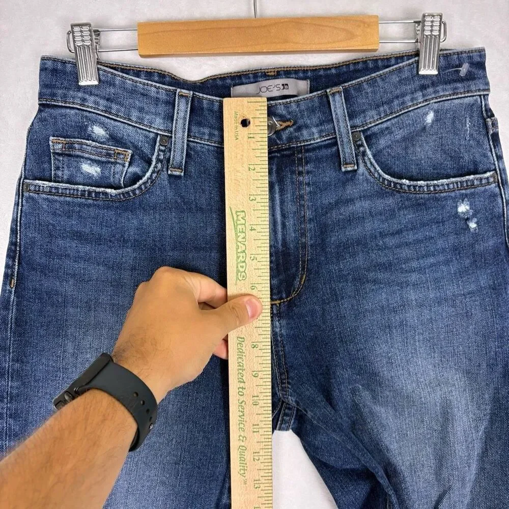 Joe's Jeans High Rise‎ Distressed Knee Straight Leg Jeans Size 27